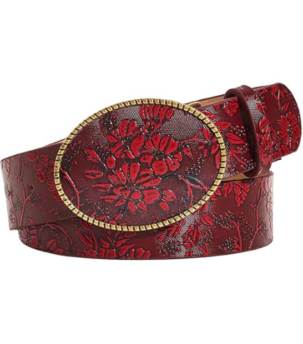 Flimire Western Women Leather Belt with Star Buckle Vintage  display picture 3