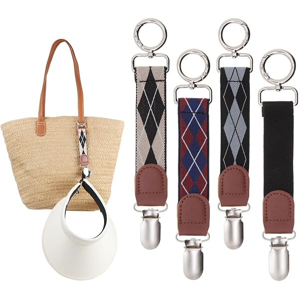 4Pcs Elastic Hat Clip for Travel, Hat Holder Hands Free Bag  display picture 3
