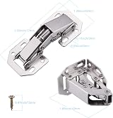 JIZZU 10Pcs Silent Close Hinges 90 Degree for Kitchen Wardrobe Cabinet Doors view 2