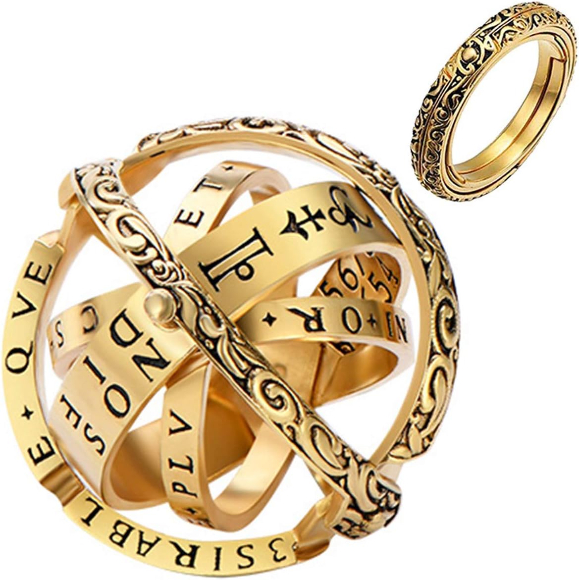 2019 New Astronomical Sphere Ball Ring Vintage Foldable Open Cosmic Ring Best Gift for Lover