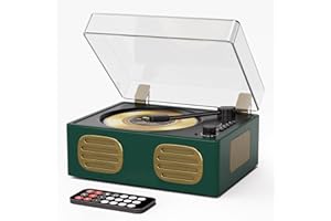 MANGOSTAN CD Player with Built-in Speaker Portable Bluetooth Output/Input USB Playback Headphone Jack with Remote Control, LED Screen Rechargeable Small CD Player Green