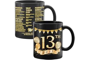 Greatingreat 2011 Old Time Information - 13th Birthday Mug, Happy 13 Birthday Party, Turning 13 Birthday, 13th Bday For Her & Him, Thirteen Birthday Mug, Milestone Birthday