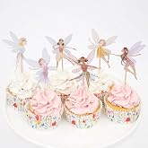 Fairy Cupcake Toppers,24 PCS Fairy Birthday Party Decorations | fairy cake topper,fairy cake decorations,fairy party decorations,fairy birthday decorations