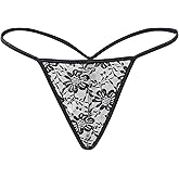 ohmydear G String Thongs for Women Sexy Lace Low Rise Underwear for Ladies No Show T-back Tanga Panties
