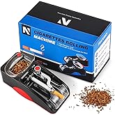 NEWTRY Cigarette Rolling Machine, Electric Automatic Roller, 0.26"Tube, Red | Adjustable Filling Density, Spiral Feeding Design, Mini Filling Injector with Brush, Spoon &amp; Plastic Tray
