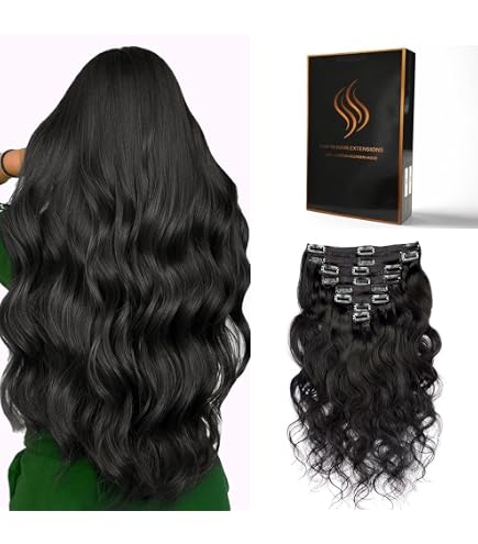 28 Inch Human Hair Clip-In Extensions, Deep Wave, 100-140g Set 28 Inch Human Hair Clip-In Extensions, Deep Wave, 100-140g Set main image 4