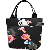 Aosbos Lunch Tote Bag, Insulated Lunch Box for Women, Leakproof Lunch Cooler Purse for Work, Calla Lily
