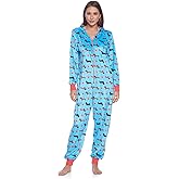 Ashford & Brooks Women's Fleece Hooded One Piece Pajama Union Jumpsuit