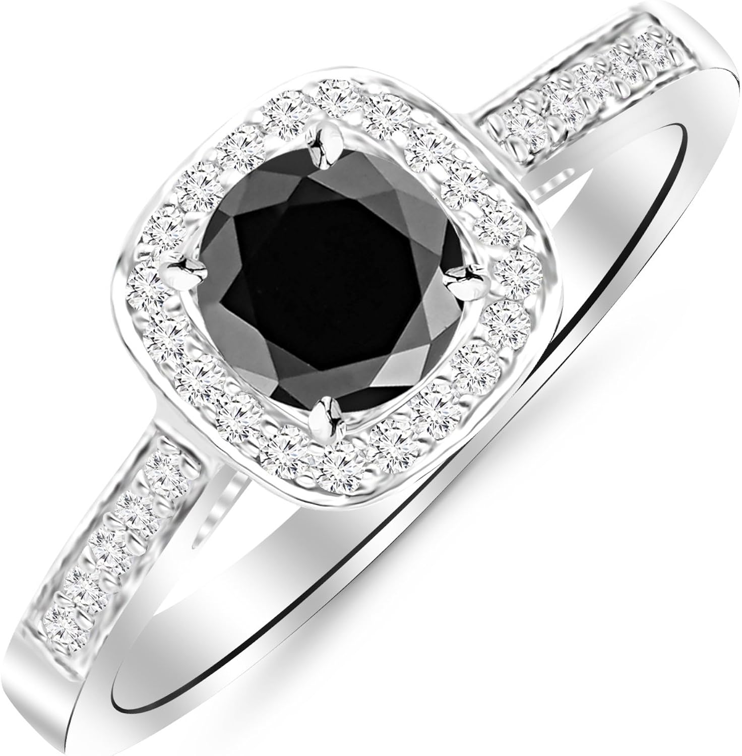2 25 Carat Graduating Classic Cushion Halo Prong And Pave Set