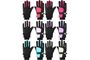 Bencailor 6Pairs Winter Gloves for Kids Waterproof Boys Snow Ski Gloves Girls Warm Windproof Mittens