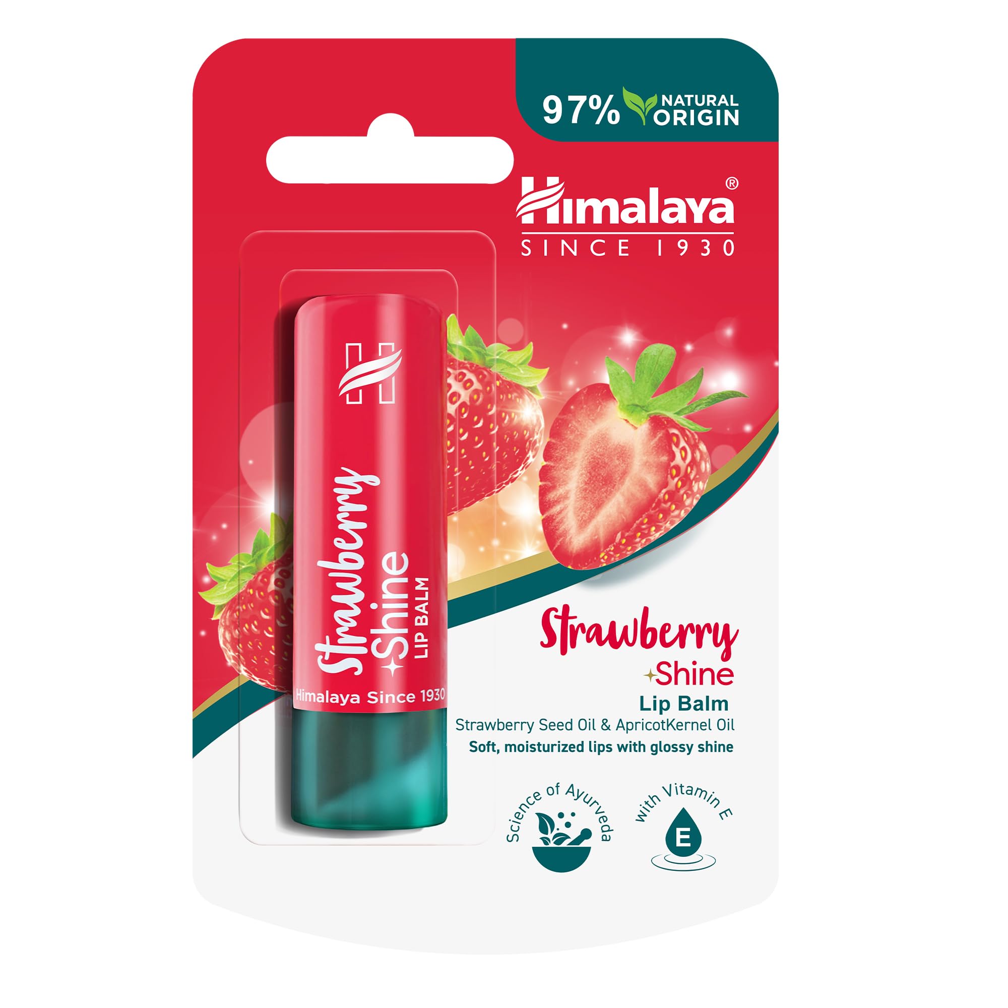 Himalaya Strawberry Shine Lip Balm with Strawberry Seed Oil- 4.5g