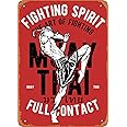 Fanzi Vintage Look Metal Sign - Martial Arts Full Contact Muay Thai - 8"X12" Tin Plate Wall Decor