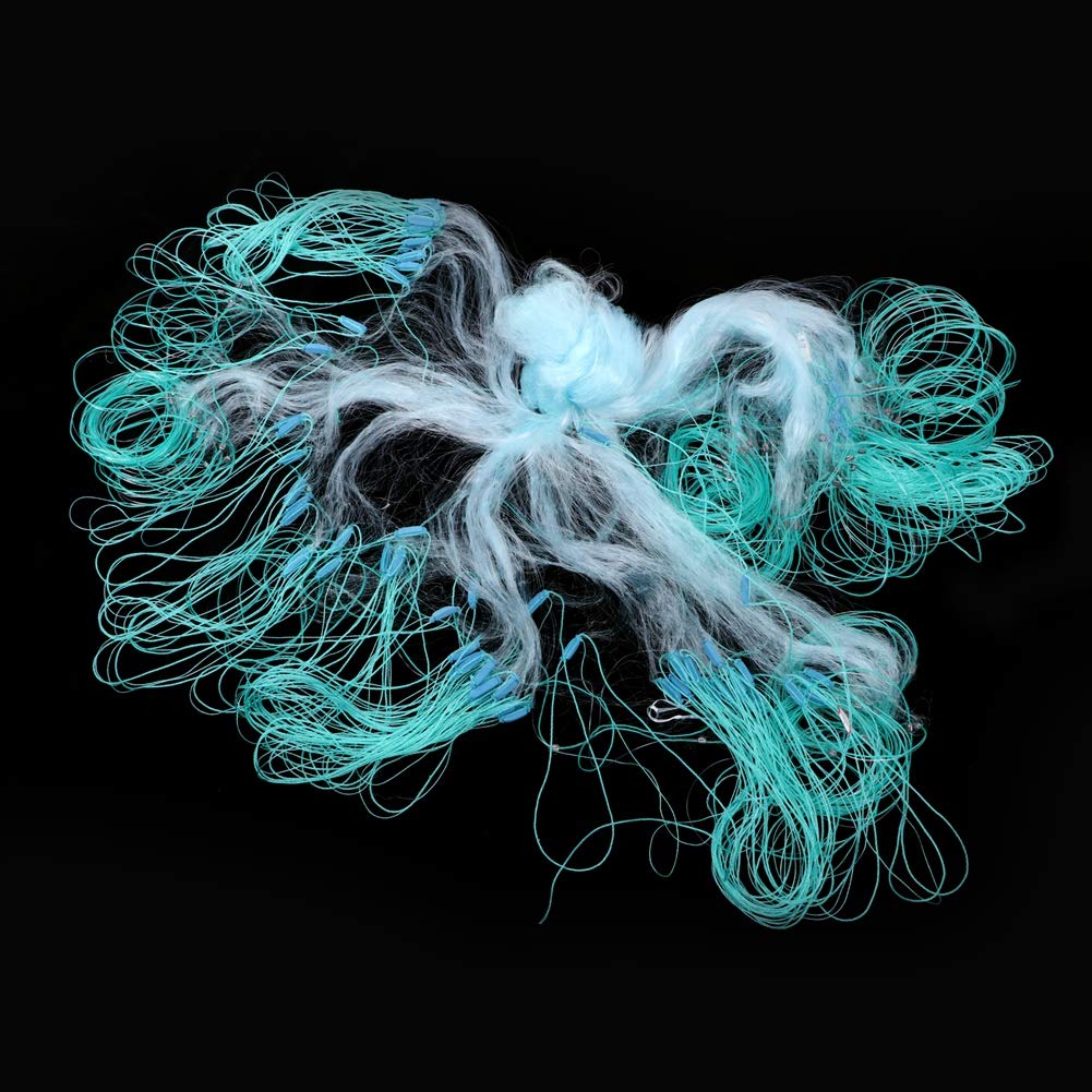 Wifehelper 50m Length 1.5m Height 3 Layers Heavy Fishing Net with Float Fishing Accessories3 Finger/4 Finger(3 Finger)