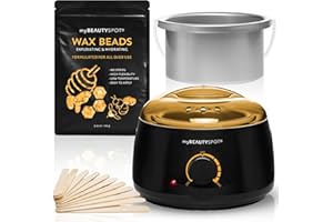 My Beauty Spot Waxing Kit for Women - At-Home Wax Warmer Machine for Easy Painless Hair Removal – Full Body, Bikini & Brazilian Use – Exfoliating & Hydrating Honey Formula