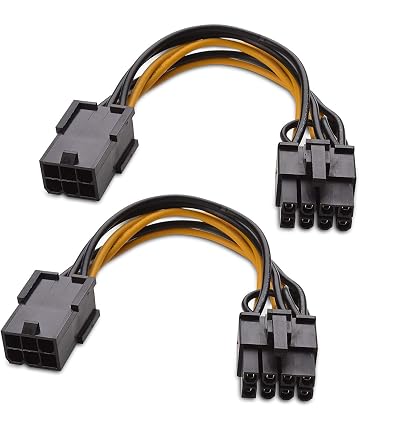 Cable Matters 2-Pack 6-Pin to 8-Pin PCIe Power Adapter Cable 10cm