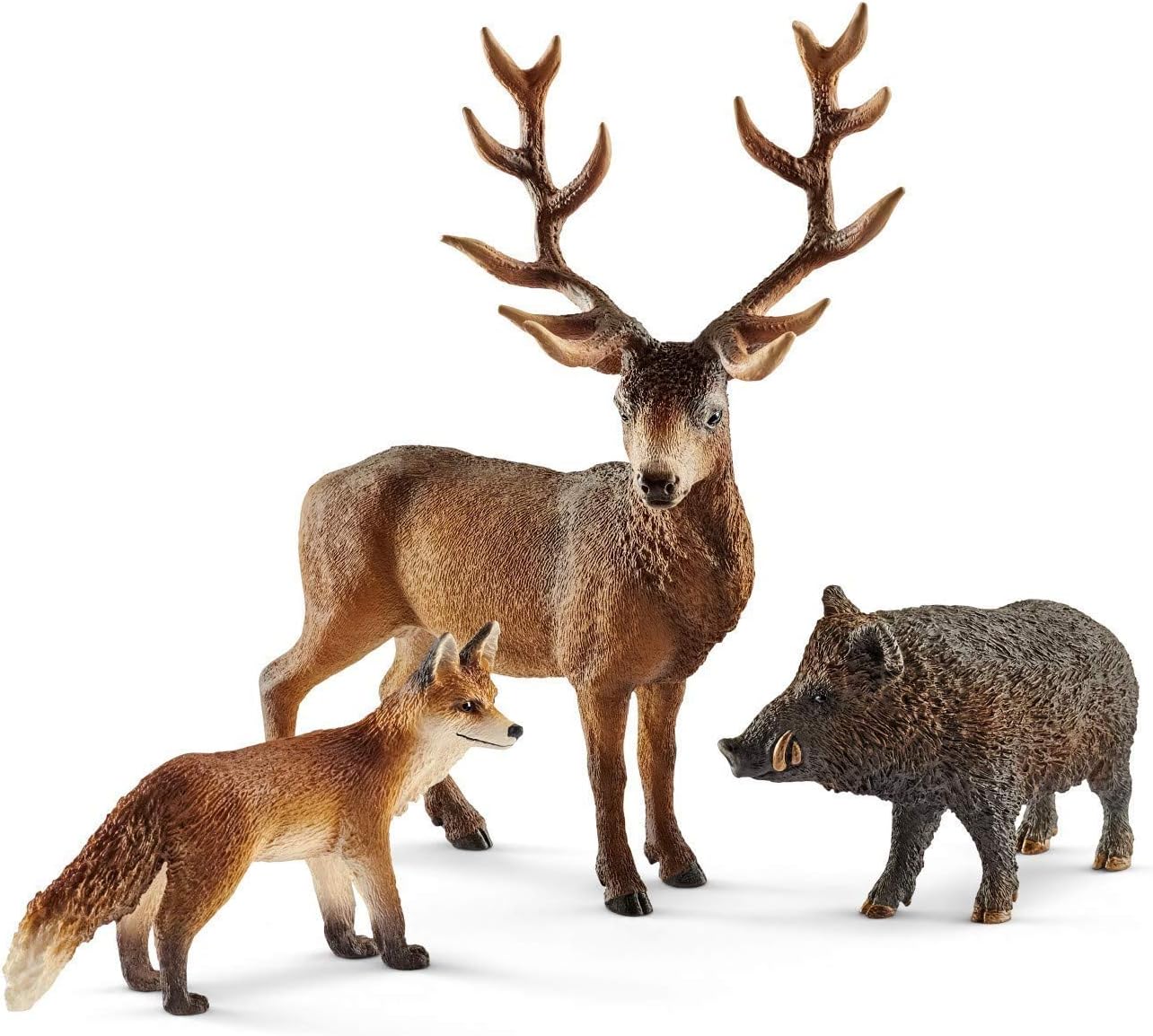 Schleich Wild Life - Figuras Animales del Bosque, Incluye Jabalí, Ciervo Rojo y Zorro: Amazon.es: Juguetes y juegos