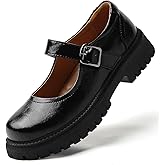 IUY Mary Jane Shoes Women Platform Mary Janes for Women Ladies Chunky Maryjane Flats Non Slip Shoe Dress Casual Comfortable School Shoes