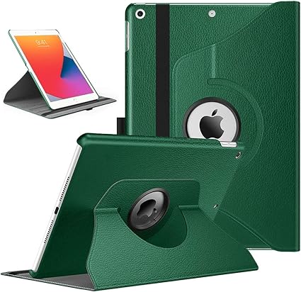 Amazon Ipad 8 ケース Ipad 10 2 ケース 19 Timovo Ipad 第8世代 第7世代 ケース 19年発売 10 2インチ 手帳型 360度回転スタンド オートスリープ機能 3段階調節可能 Puレザー 固定バンド 脱落防止 耐衝撃 耐久性 おしゃれ Green Timovo タブレット