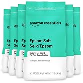 Amazon Essentials Epsom Salt Soaking Aid, Eucalyptus Scented, 3 Pound (Pack of 6) (Previously Amazon Basics)