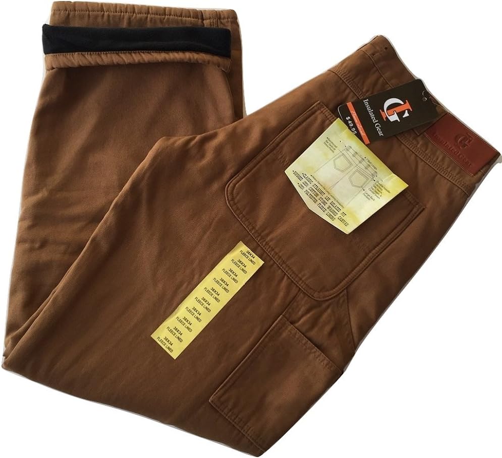 Insulated Gear Relaxed fit Brown Carpenter Style Fleece Lined Jeans