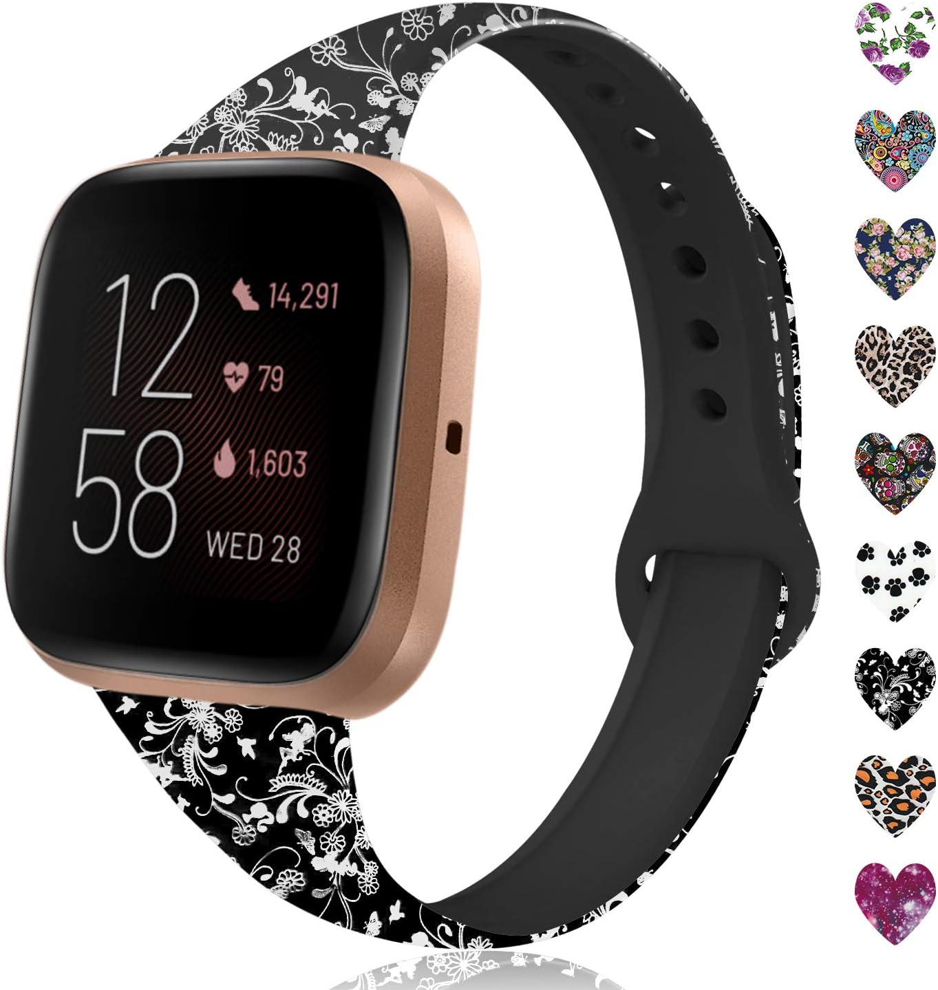 floral fitbit versa band