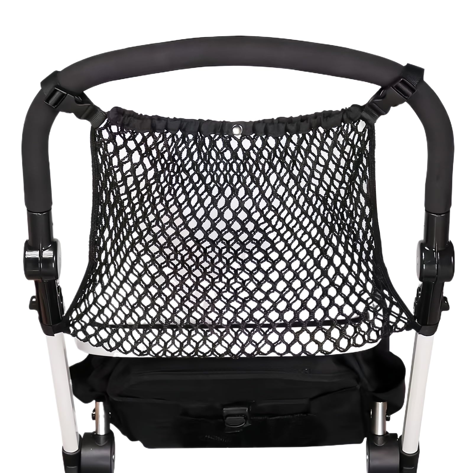 Stroller Shopping Net, Black Buggies Net Bag, Universal Baby Trolley Mesh Net Pocket, Stroller Organizer Storage Bag for Pushchair Buggy Stroller Pram