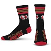 For Bare Feet Men's NFL 4-Stripe Deuce Performance Crew Socks