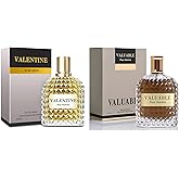 A CENTER Valentin&Valuable Men's Cologne Gift Set - 3.4 Fl Oz Each | Amber Floral & Vanilla Leather Fragrance | Eau de Toilette Duo for Daily & Special Occasions