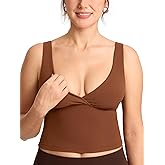 MOMANDA Crossover Nursing Bras for Breastfeeding Sleeveless Maternity Workout Nursing Crop Tank Tops