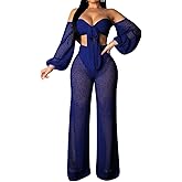 Sexy Cover Ups for Swimwear Vacation Off The Shoulder Top Long Pants Bikini Cover Ups Swimwear Beach