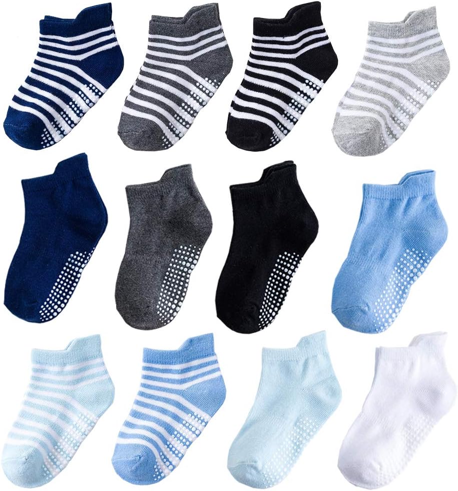 Xiyadun 6 &12 Pairs Infant Toddler Baby Kids Turn Cuff Ruffle Cotton Socks