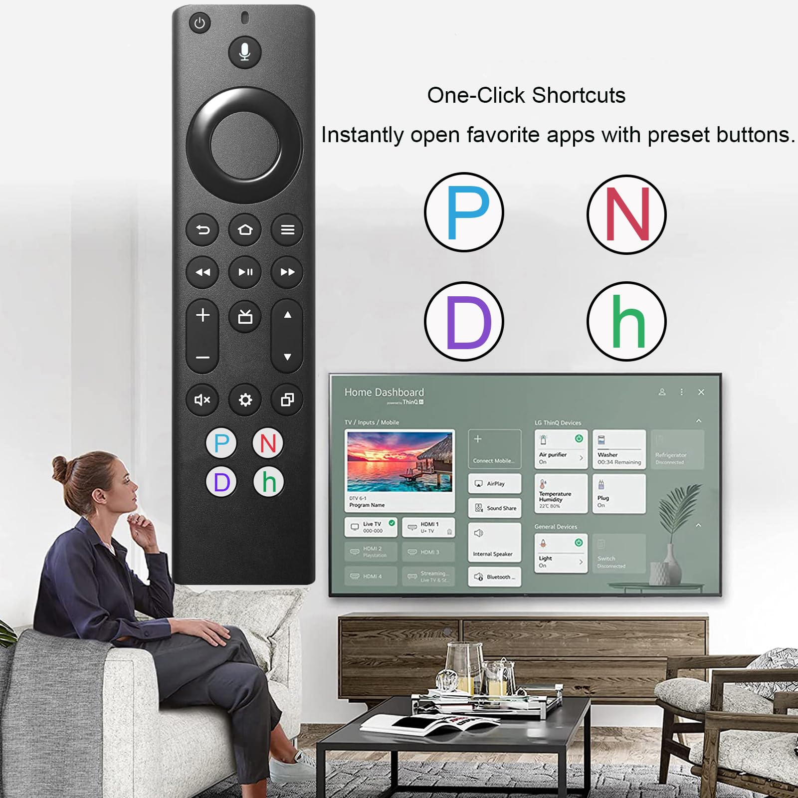 Replacement Voice Remote Control for All Insignia/Toshiba/Pioneer Smart TVs, Compatible with TV Stick, TV Cube