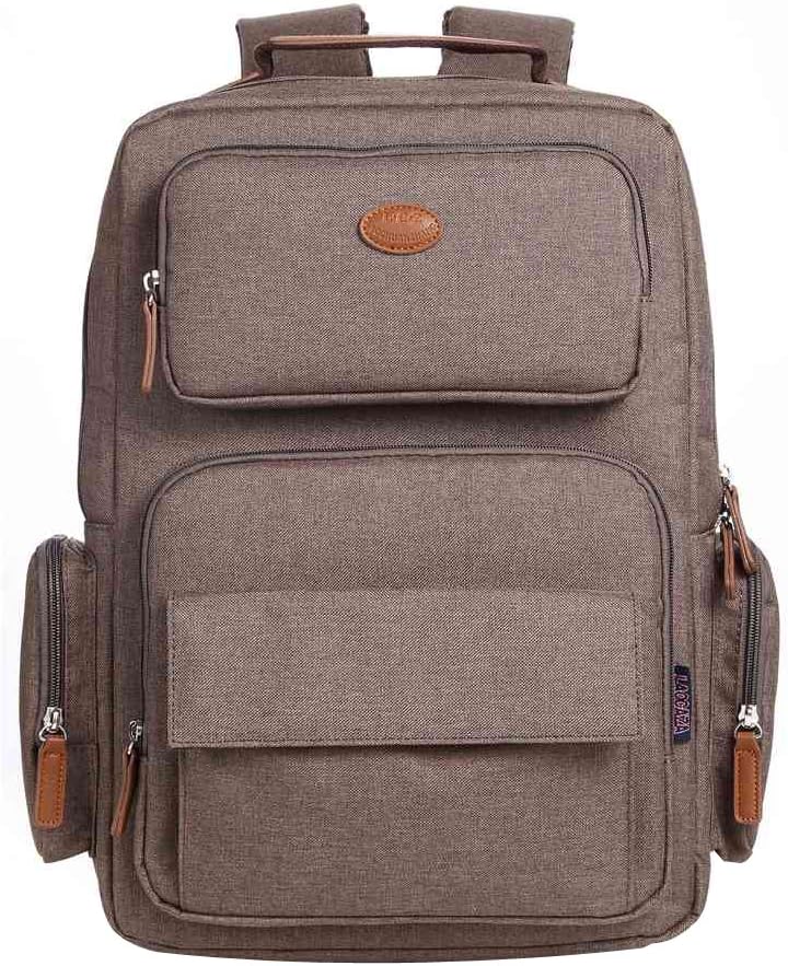 Laptop Outdoor Backpack, Travel Hiking Camping Rucksack Pack, Casual Large College School Daypack, Shoulder Book Bags Back Fits Under 15.6-Inch Notebook (Brown)