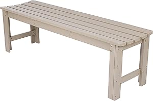 Shine Company 4205TG Backless Garden Bench, 5 Ft, Taupe Gray