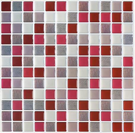 Yoillione Fliesenaufkleber Badezimmer Fliesenfolie Mosaik Fliesensticker Bad Fliesen Selbstklebend Fliesendekor Rot 3d Fliesenaufkleber Kkuche Fliesen Folie Wand Fliesen Aufkleber 4er Pack Amazon De Kuche Haushalt