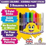 Little Brian Paint Sticks 12 Pack Assorted Colours Scribble and Fine Painting view 2
