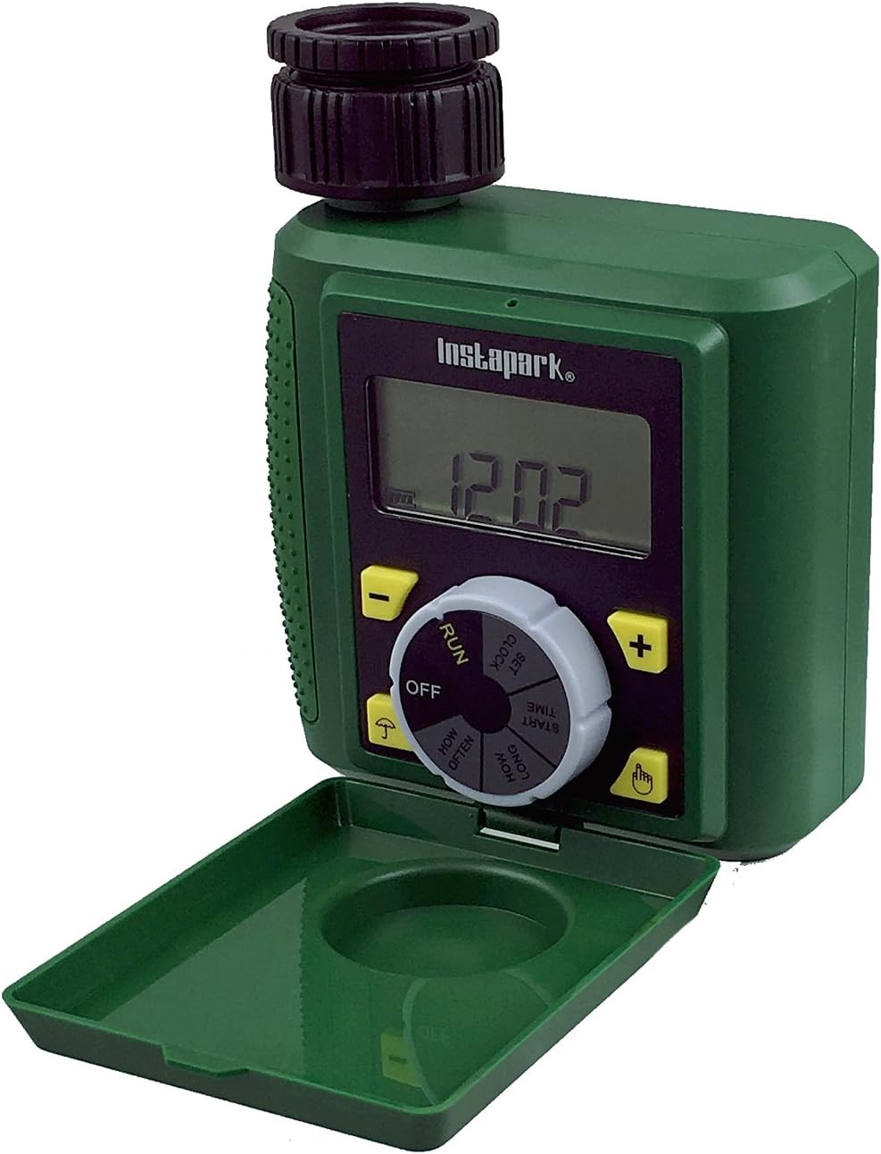 Instapark PWT-07 Outdoor Waterproof Digital Programmable Single Outlet Automatic On Off Water Faucet Hose Timer with Rain Delay and Manual Control : Garden & Outdoor