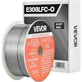 VEVOR Flux Core MIG Welding Wire, E308LFC-O 0.03-inch 2 LBS, Gasless Stainless Steel Welding Wire with Low Spatter for All Position Arc Welding, Self-Shielded for Outdoor Use