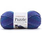 Premier Yarns Puzzle Yarn, Made of Acrylic, Ideal Knitting and Crochet Supplies,, Machine Washable, Bulky Weight, Hangman, 7 Ounce, 328 Yards