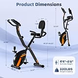 vannect 2026 Foldable Exercise Bike 16 Resistance Levels Heart Rate LCD Display view 7