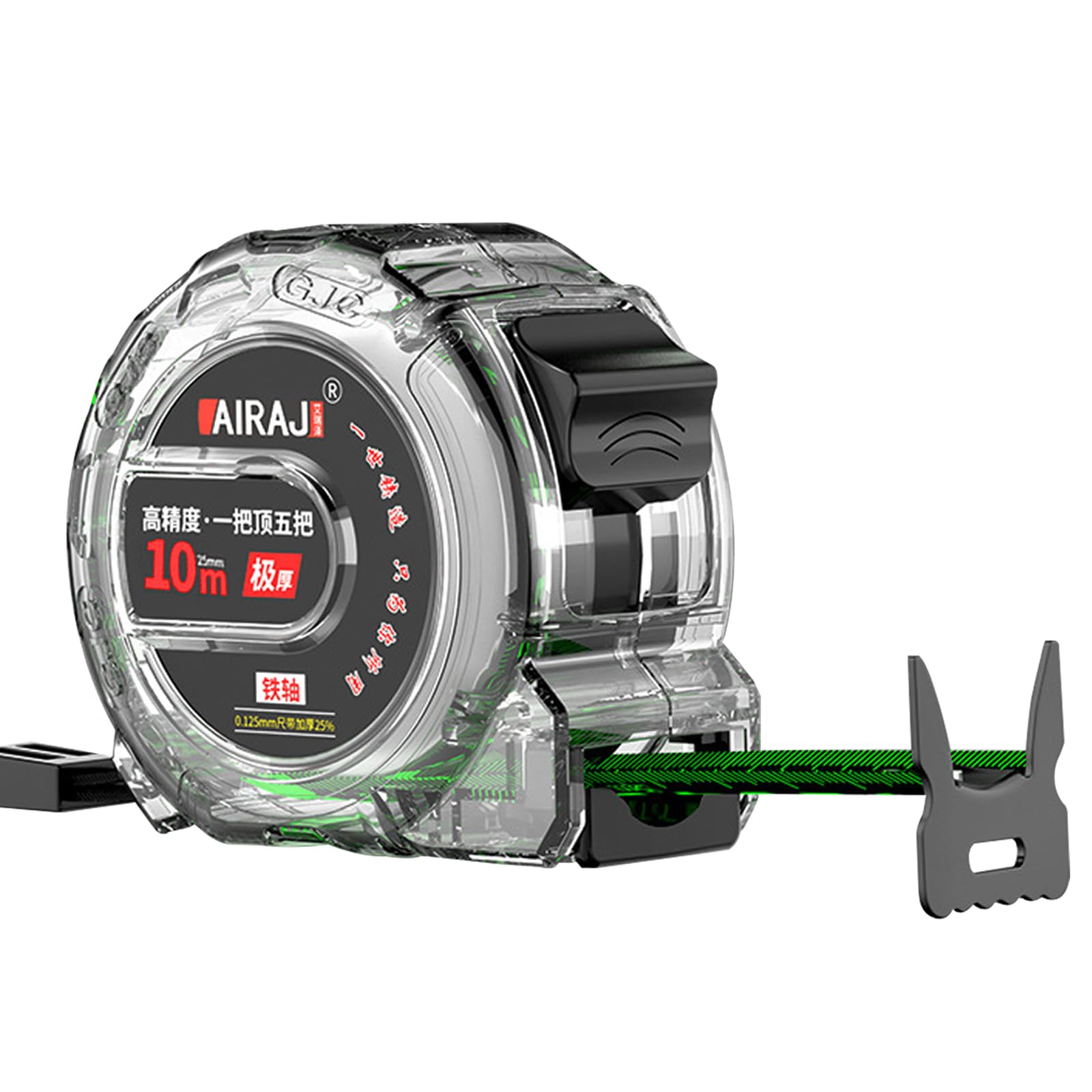 Fluorescence Steel Type Measure - Tape Measure 10 Metre，Transparent Retractable Tape Measure, Personalised Measuring Tape, Metal Stainless Steel Automatic Telescopic Tape Measure for Industry and Home