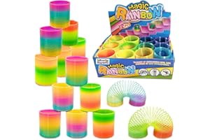 LIBERTY IMPORTS 12 Pack Magic Rainbow Springs | Classic Novelty Colorful Rainbow Toy Assorted Bulk | Birthday Party Favors, Bag Fillers, Gift | Birthday Party Favors, Bag Fillers, Gift for Kids (1 Dozen) (3 Inches)