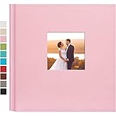potricher Photo Album 4x6 600 Photos Leather Cover Large Capacity Picture Albums with 600 Horizontal and Vertical Pockets for Family Wedding Anniversary and Baby (Pink)