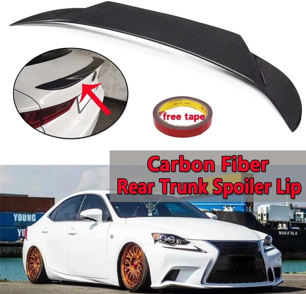 QCYP Is250 Is350 Is300 Real Carbon Fiber Car Rear Trunk Boot Lip Spoiler Wing Big For Lexus Is250 Is350 Is300 Is200T Sedan 2014-2017
