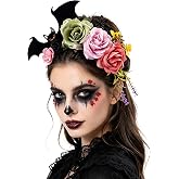 Abien Day of The Dead Flower Headpiece Halloween Bat Hairband Gothic Costume Hair Accessories