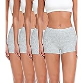 wirarpa Women's Boyshorts Panties Cotton Boxer Briefs for Ladies Underwear Shorts with Cotton Crotch 4 Pack
