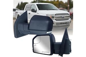 Replacement Driver Left Side Door Mirror Textured Back Cover Power and Heated with Siginal Light for Ford F-150 fit year 2015