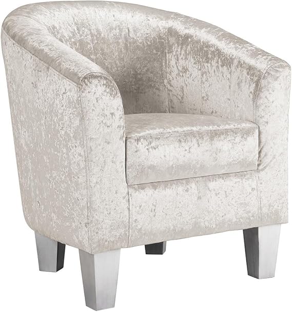 Designer Crushed Velvet Tub Chair Armchair Office Living Dining Room
