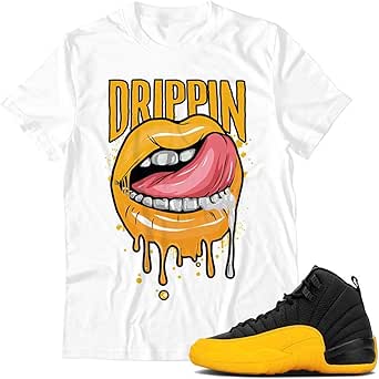 jordan 12 black university gold shirt