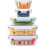 SHOMOTE Glass Food Storage Containers Set with Lids Airtight, BPA-Free Sealable Stackable Clear Portion Control Bowls, Gift K